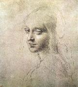 LEONARDO da Vinci, Head of a girl